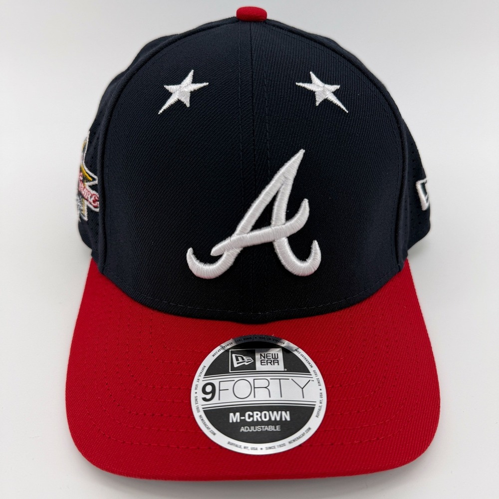 Atlanta Braves Hat New Era 9FORTY All Star Game Baseball Adjustable Navy Red NWT - Picture 10 of 14
